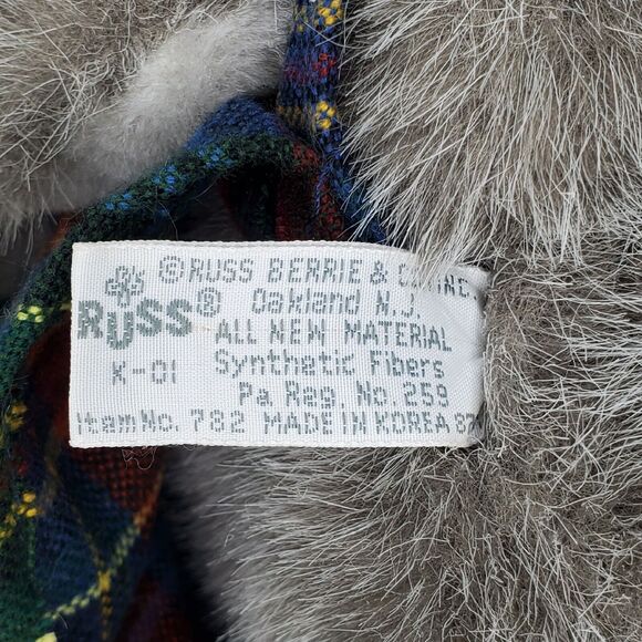 Russ Bunny Plush Beverly Gray Rabbit Plaid Dress Bow Stuffed Animal Toy 13" - Picture 9 of 9